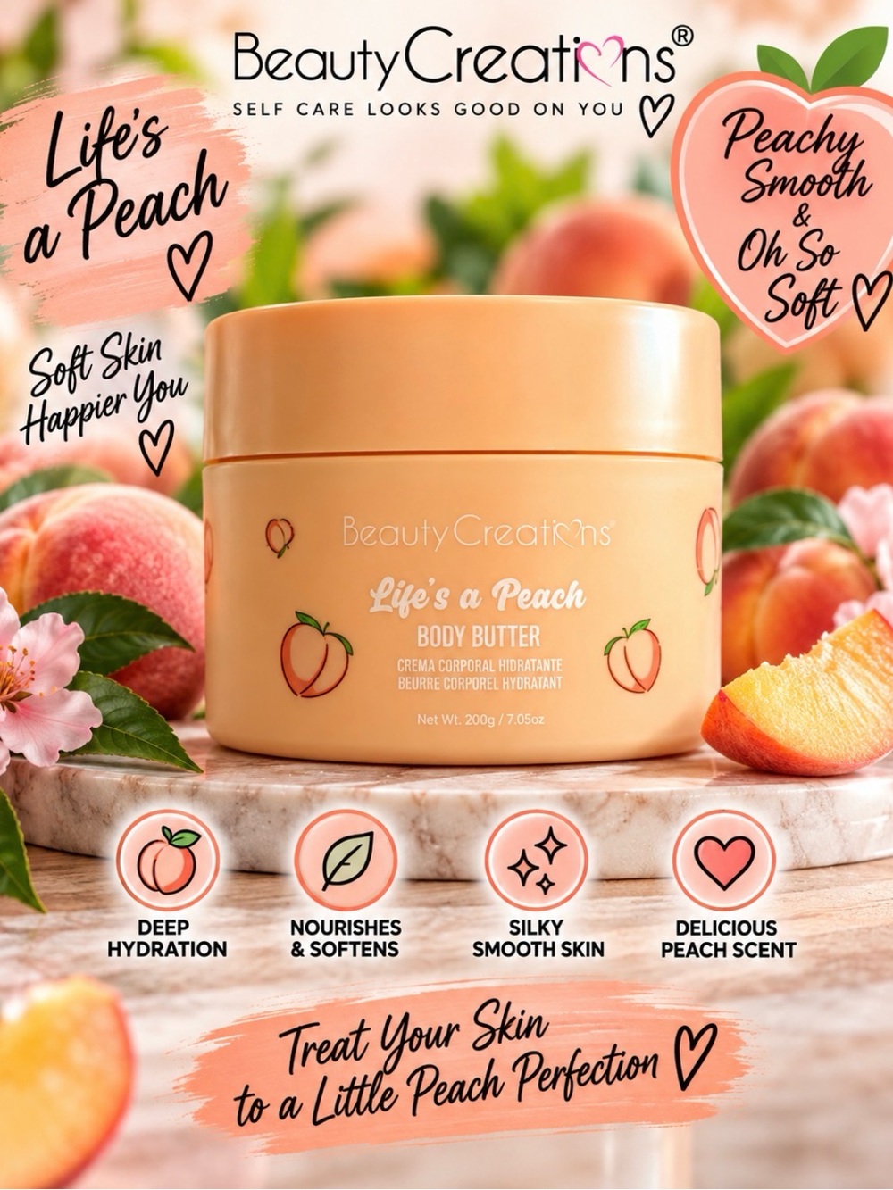Beauty Creations Peach Body Butter - Peach 🍑